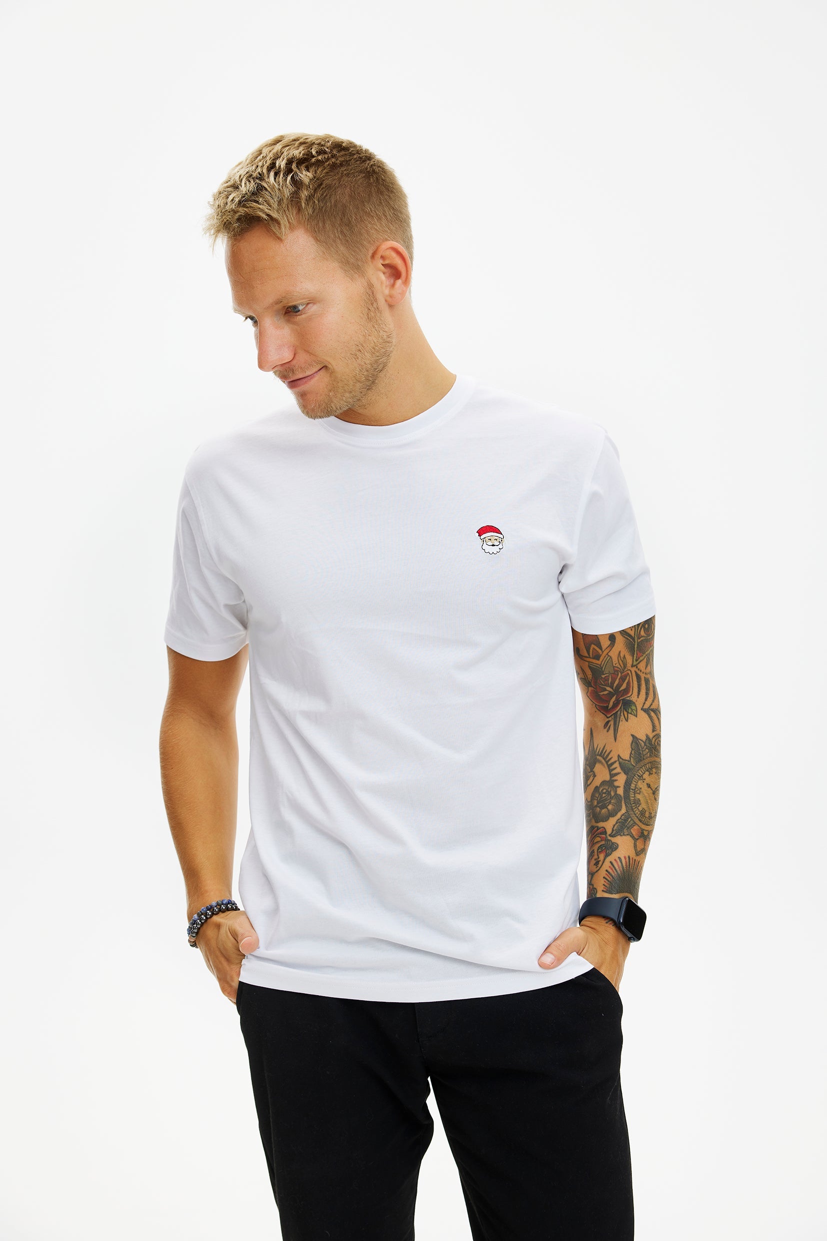 The Santa Claus T-shirt white - Herr